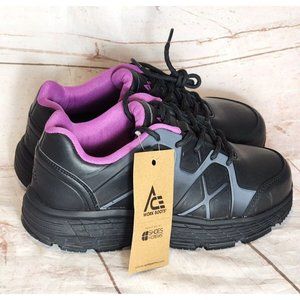 Ace Traction By Shoes For Crews Black Violet Work Boots With 2 in 1 Grid Tool